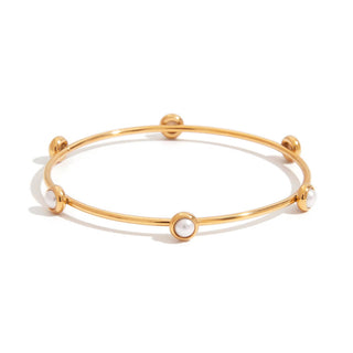Floating Pearl Bangle Bracelet