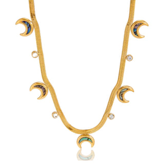 Cambria Abalone Crescent Moon Necklace