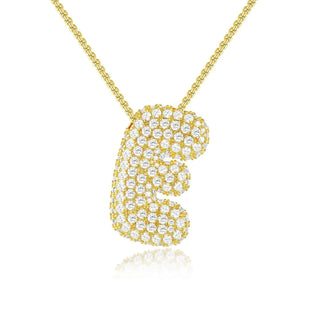 Pave Bubble Initial Necklace