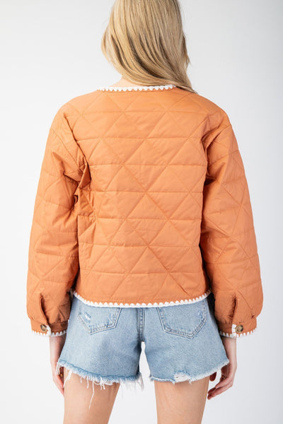 Cadence Quilted Scallop Trim Jacket