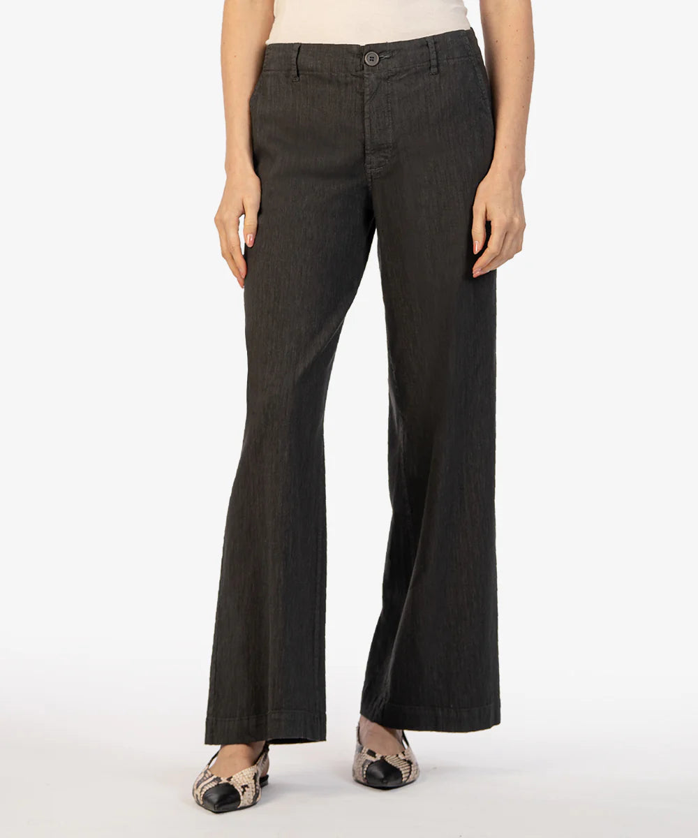 Kut From The Kloth- Meg Linen Wide Leg Pants- Charcoal