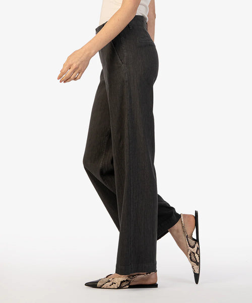 Kut From The Kloth- Meg Linen Wide Leg Pants- Charcoal