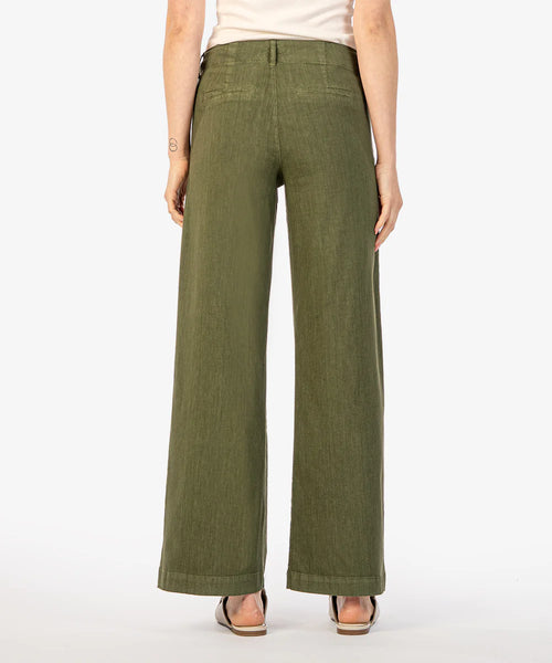 Kut From The Kloth- Meg Linen Wide Leg Pants- Forest