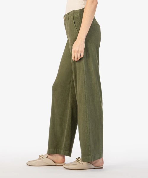 Kut From The Kloth- Meg Linen Wide Leg Pants- Forest