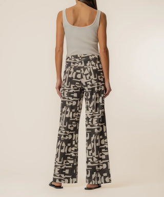Meg Linen Wide Leg Pant in Chocolate
