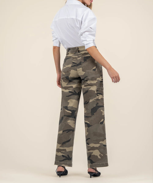 Kut From The Kloth- Miller HIgh Rise Wide Leg- Olive Camo