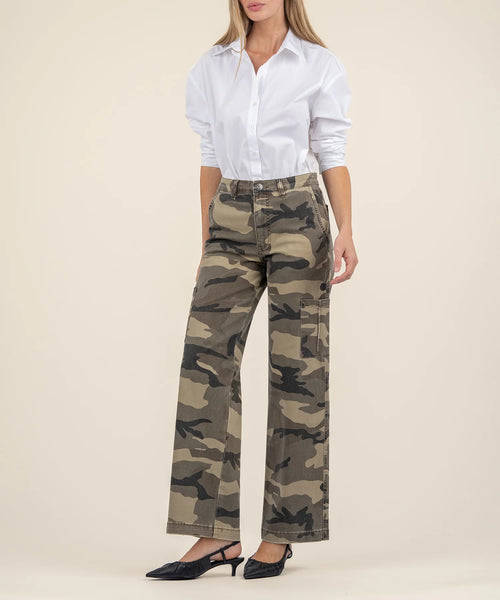 Kut From The Kloth- Miller HIgh Rise Wide Leg- Olive Camo