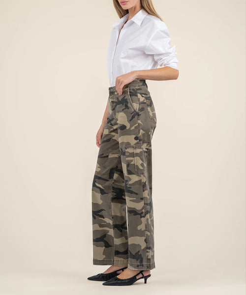 Kut From The Kloth- Miller HIgh Rise Wide Leg- Olive Camo