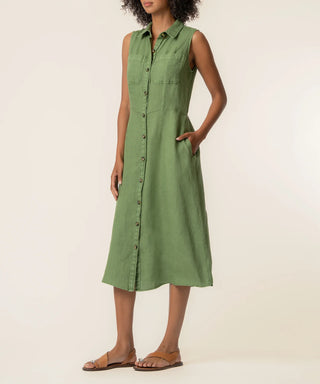 Bowie Linine Dress in Olive
