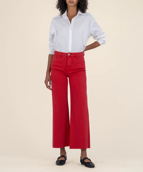 Meg High Rise Fab Ab wide Leg- Cherry