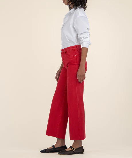 Meg High Rise Fab Ab wide Leg- Cherry