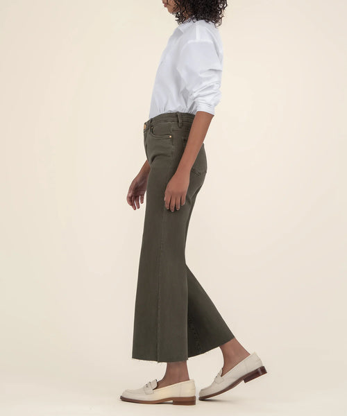 Meg High Rise Fab Ab Wide Leg -Olive