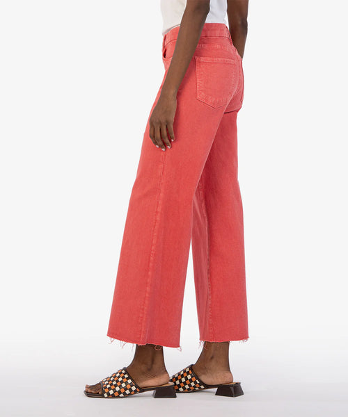 Kut From The Kloth- High Rise Meg Fab Wide Leg- Strawberry