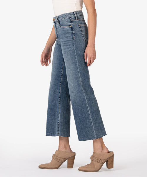 Kut From The Kloth- Meg High Rise Fab Ab Wide Leg- Gripping Wash