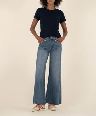Ryan HIgh Rise Fab Super Wide Leg Raw Hem- Believe