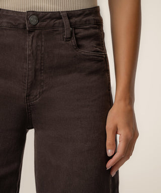 Meg High Rise Wide Leg- Chocolate