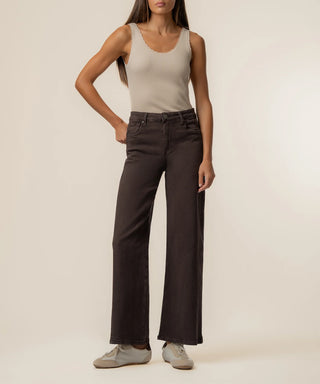 Meg High Rise Wide Leg- Chocolate