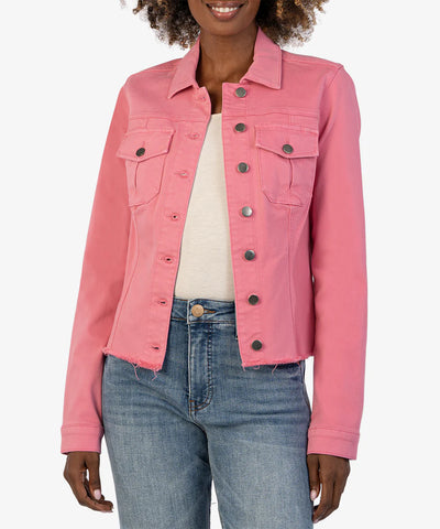 Kut From Kloth- Kara Denim Jacket- Plush Pink