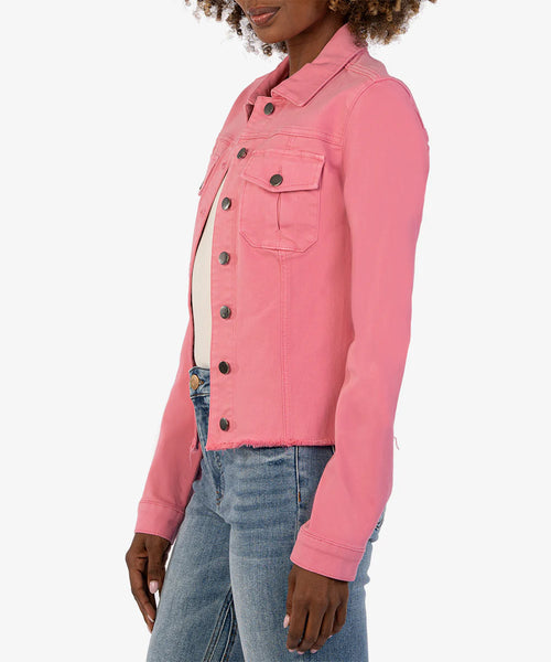 Kut From Kloth- Kara Denim Jacket- Plush Pink