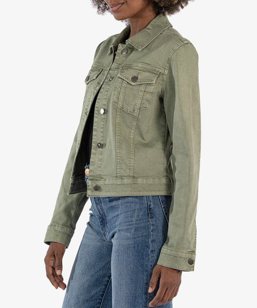 Kut From The Kloth- Julia Denim Trucker Jacket- Celery