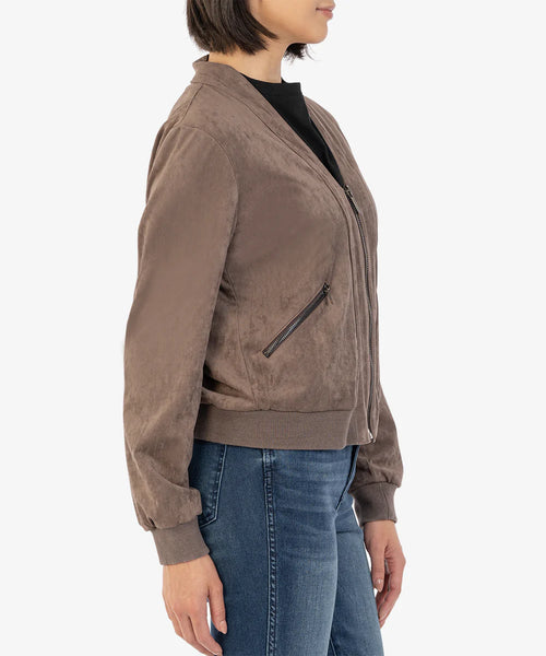 Kut From The Kloth-Evie Faux Suede Bomber Jacket