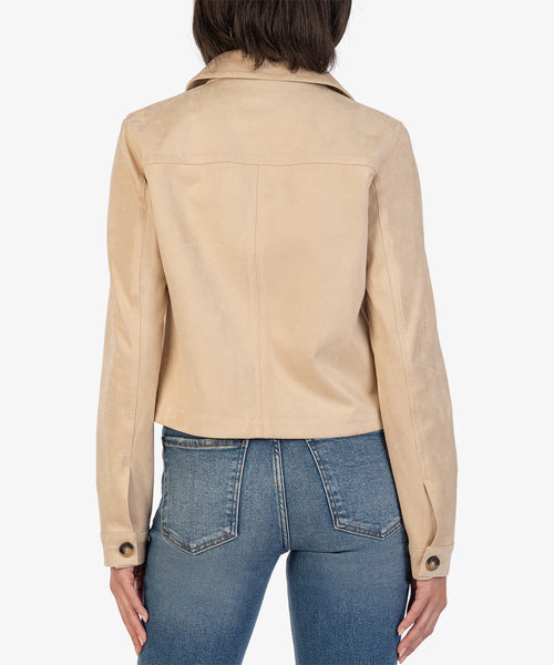 Kut From The Kloth-Matilda Faux Suede Crop Trucker Jacket