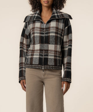 Rue Sweater Knit Jacket- Chocolate