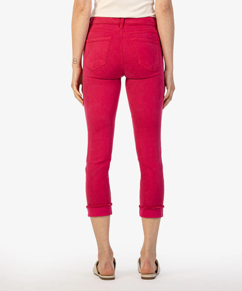 Kut From The Kloth- Amy Crop Straight Leg Roll Up Fray Hem (Brave Fuschia)