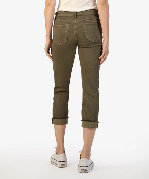 Kut From The Kloth- Amy Crop Straight Leg Roll Up Fray Hem (Tree)