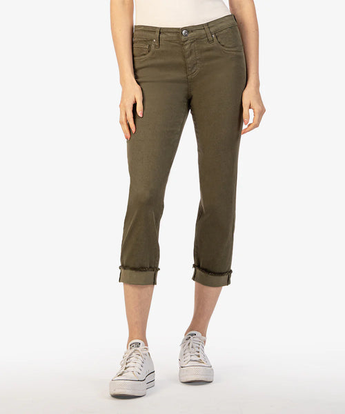 Kut From The Kloth- Amy Crop Straight Leg Roll Up Fray Hem (Tree)