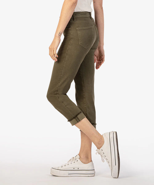 Kut From The Kloth- Amy Crop Straight Leg Roll Up Fray Hem (Tree)