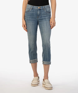 Kut From The Kloth- Amy Crop Straight Leg Roll Up Fray Hem (Gained)