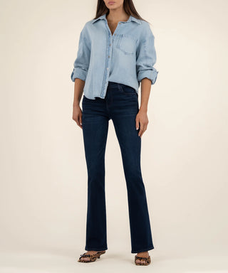 Natalie Mid Rise Flare Bootcut-Color: Leading