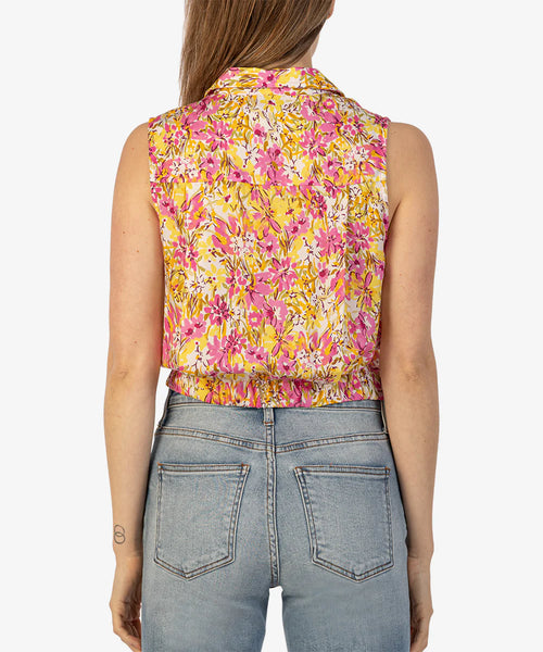 Kut From The Kloth- Renata Floral Front Twist Top