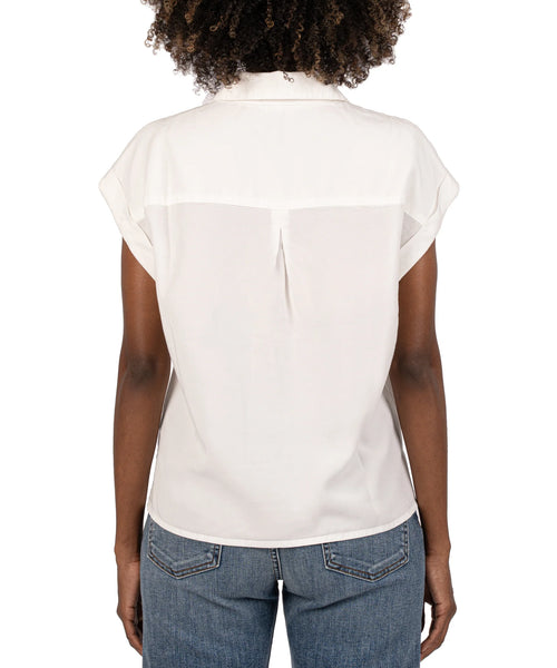 Kut From The Kloth- Mickey Chambray Blouse- Ivory