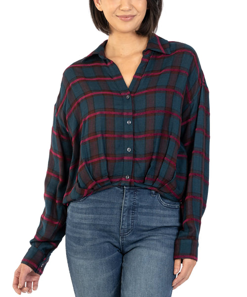 Kut From The Kloth-Tessa Crop Flannel Shirt