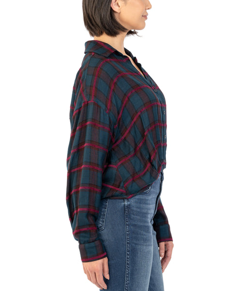 Kut From The Kloth-Tessa Crop Flannel Shirt