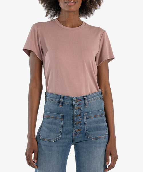 Kut From The Kloth- Remington Relaxed Fit T-Shirt- Mauve Rose