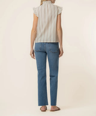 Kut From The Kloth-Ronda Ruffle Neck Top in Cream