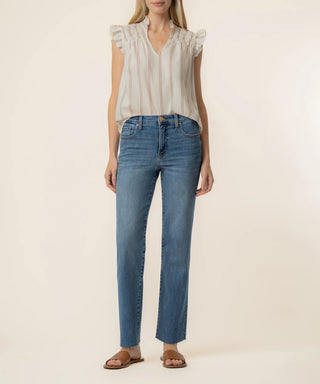 Kut From The Kloth-Ronda Ruffle Neck Top in Cream