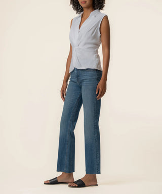 Kut From The Kloth-Sara Linen Top in White