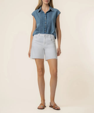 Penelope Denim Top in Beaming Wash by Kut From The Kloth