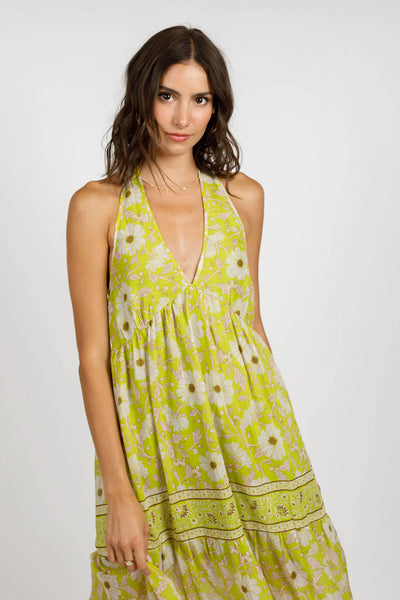 Band Of The Free- Keahi Lime Floral Dress