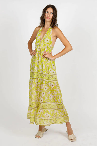 Band Of The Free- Keahi Lime Floral Dress