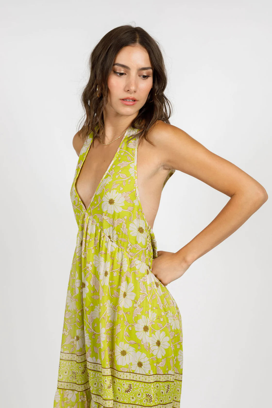 Band Of The Free- Keahi Lime Floral Dress