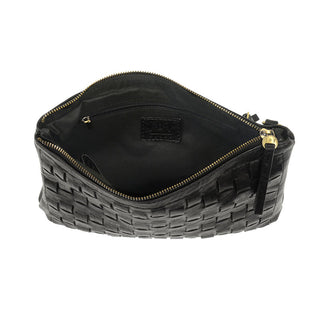 Quinn Woven Convertible Crossbody Clutch-Black