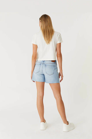 Cooper Raw Hem Shorts- Sunbleach Blue
