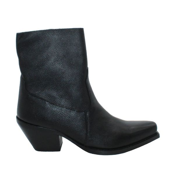 Lariat Unlined Leather Bootie- Black