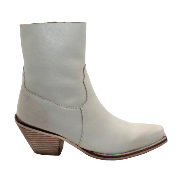 Lariat Unlined Leather Bootie- Bone