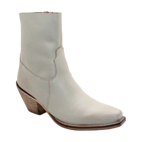 Lariat Unlined Leather Bootie- Bone